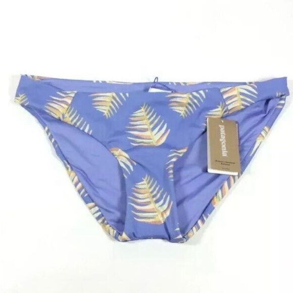 Patagonia | Women Sunamee Bikini Bottom Palms of my Heart Violet Blue | M - Picture 3 of 7